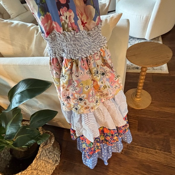 Big Girls 12 Matilda Jane Floral Blue and Pink Kids Dress - Picture 5 of 5